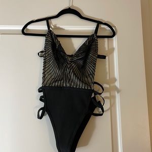 Lucinda Cut Out Bodysuit in Black